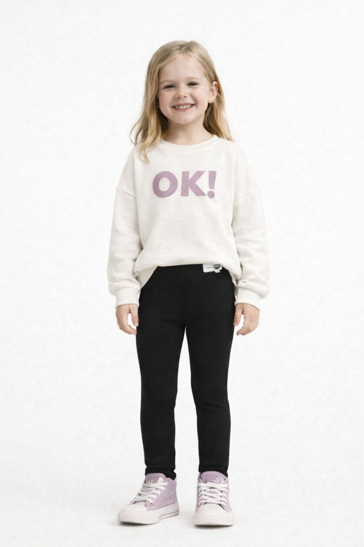 Детски клин рипс за момиче, черен цвят