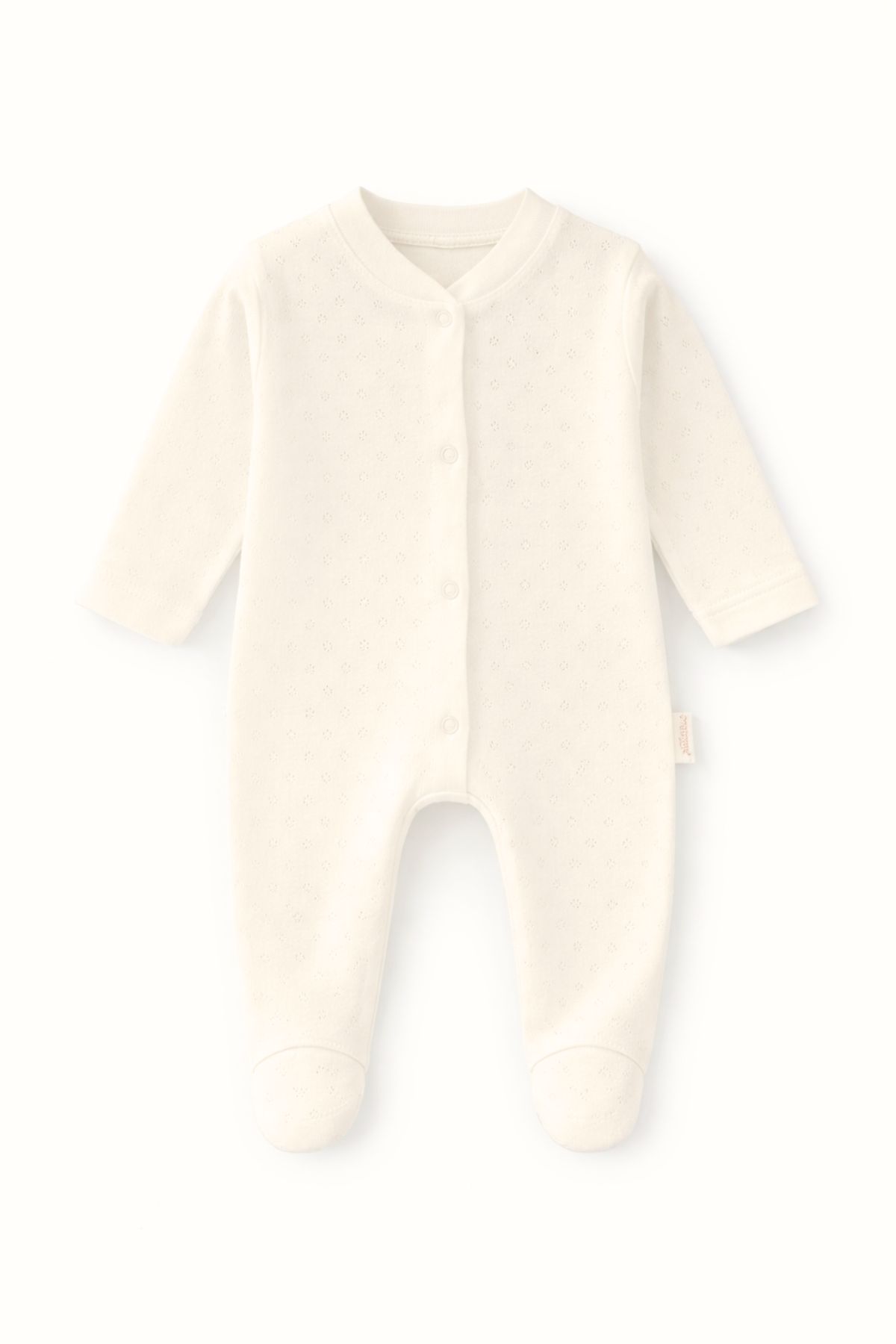 Бебешки гащеризон с дълъг ръкав, цвят екрю