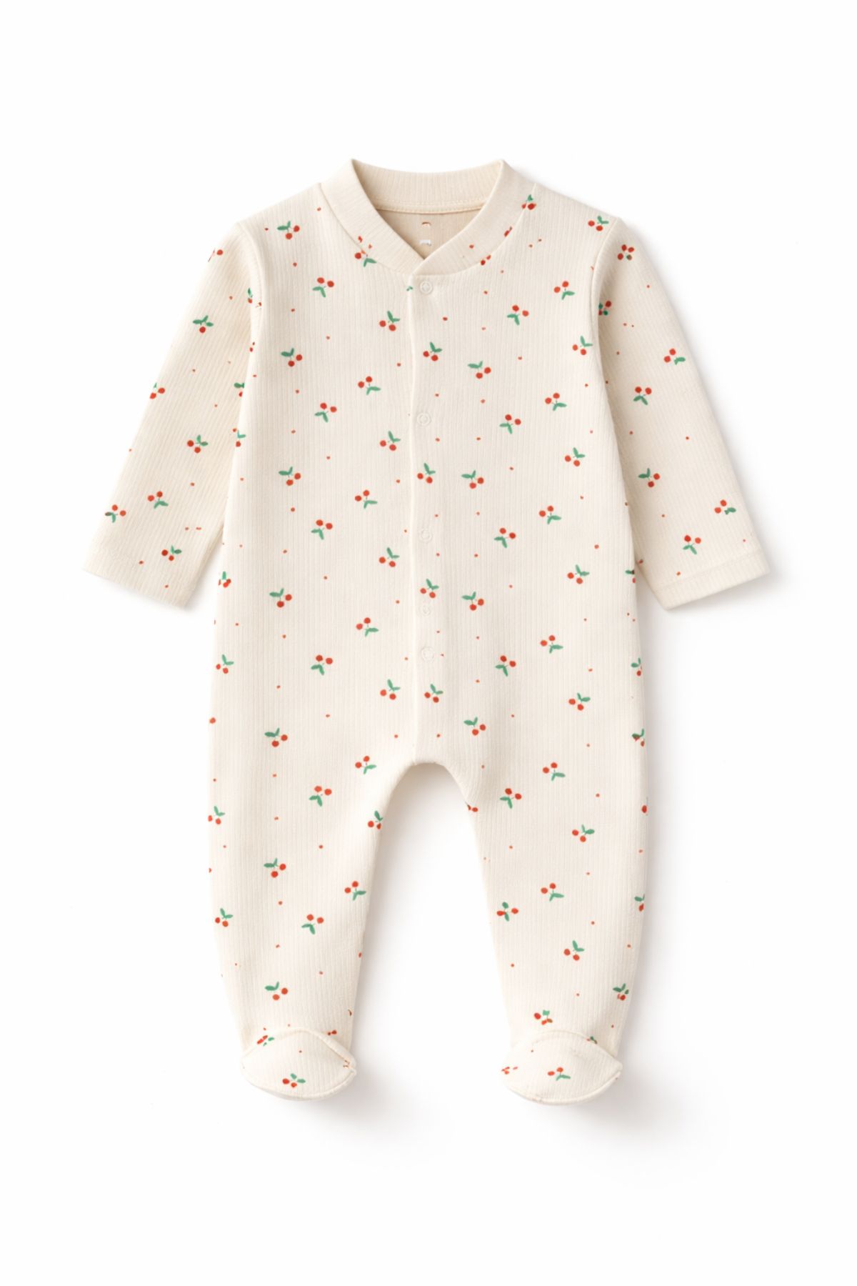 Бебешки гащеризон с дълъг ръкав за момиче, бежов цвят