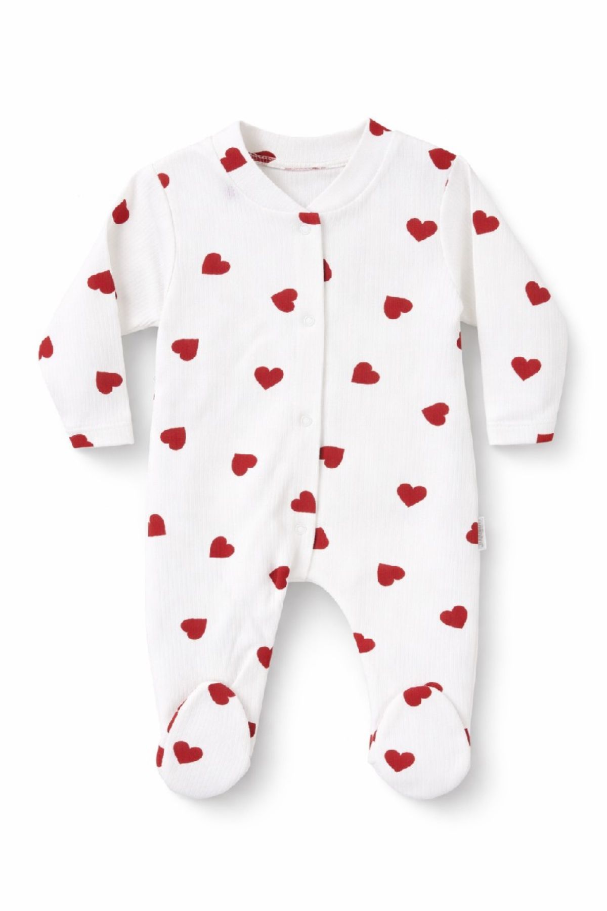 Бебешки гащеризон с дълъг ръкав за момиче, бял цвят