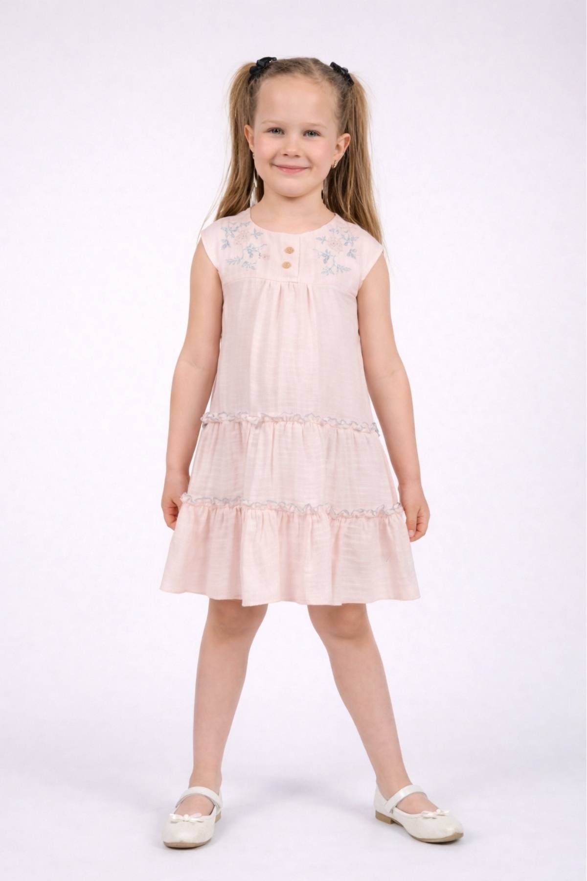 Детска рокля, розов цвят  