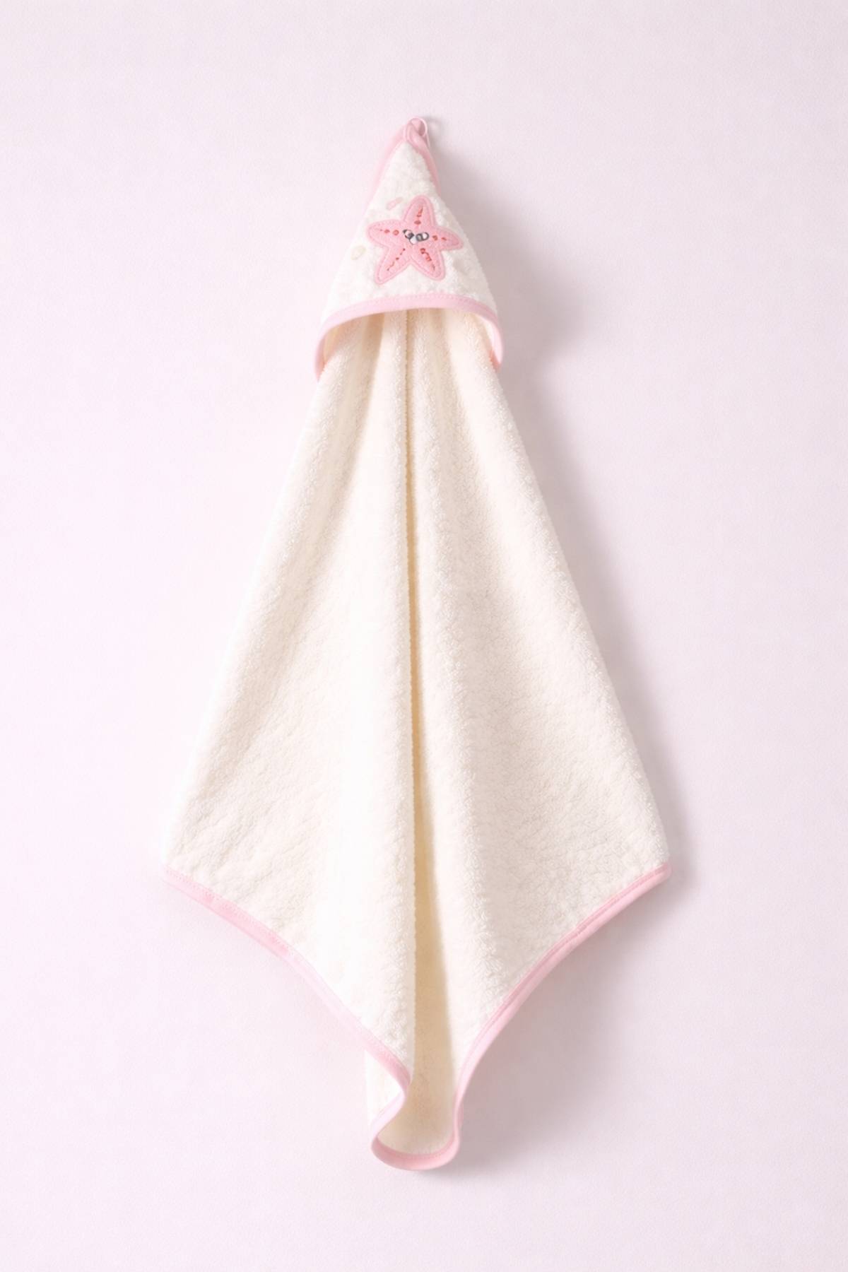 Бебешка хавлия за баня, розов цвят