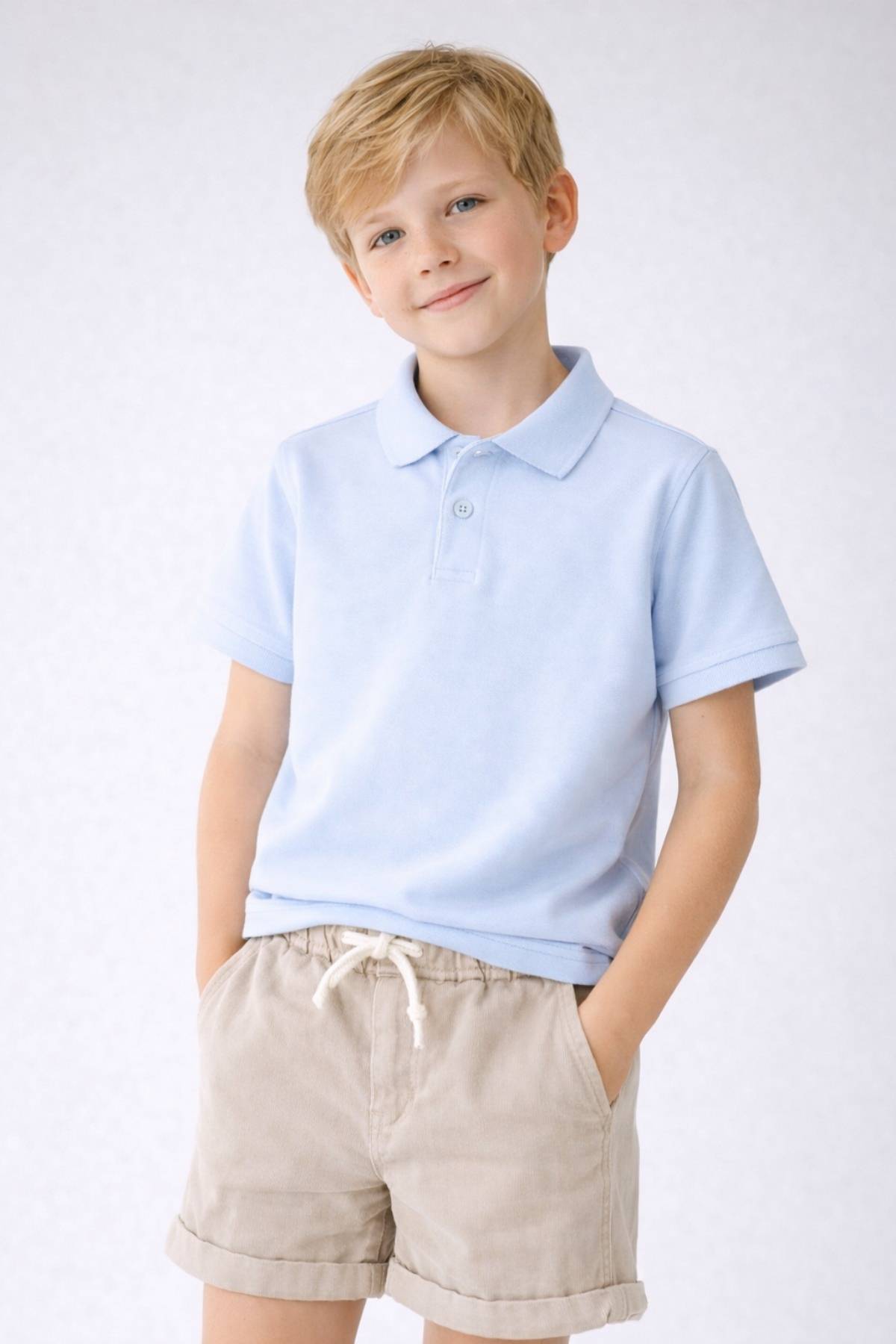 Детска тениска за момче, светло син цвят