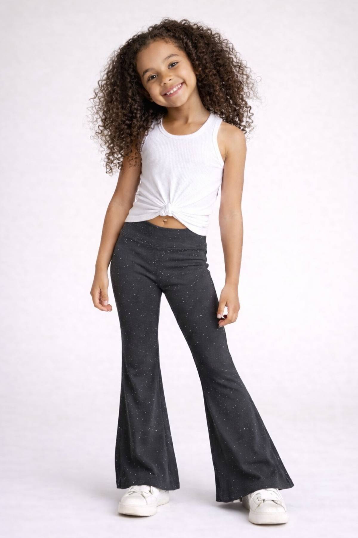 Детски спортен панталон за момиче, сив цвят