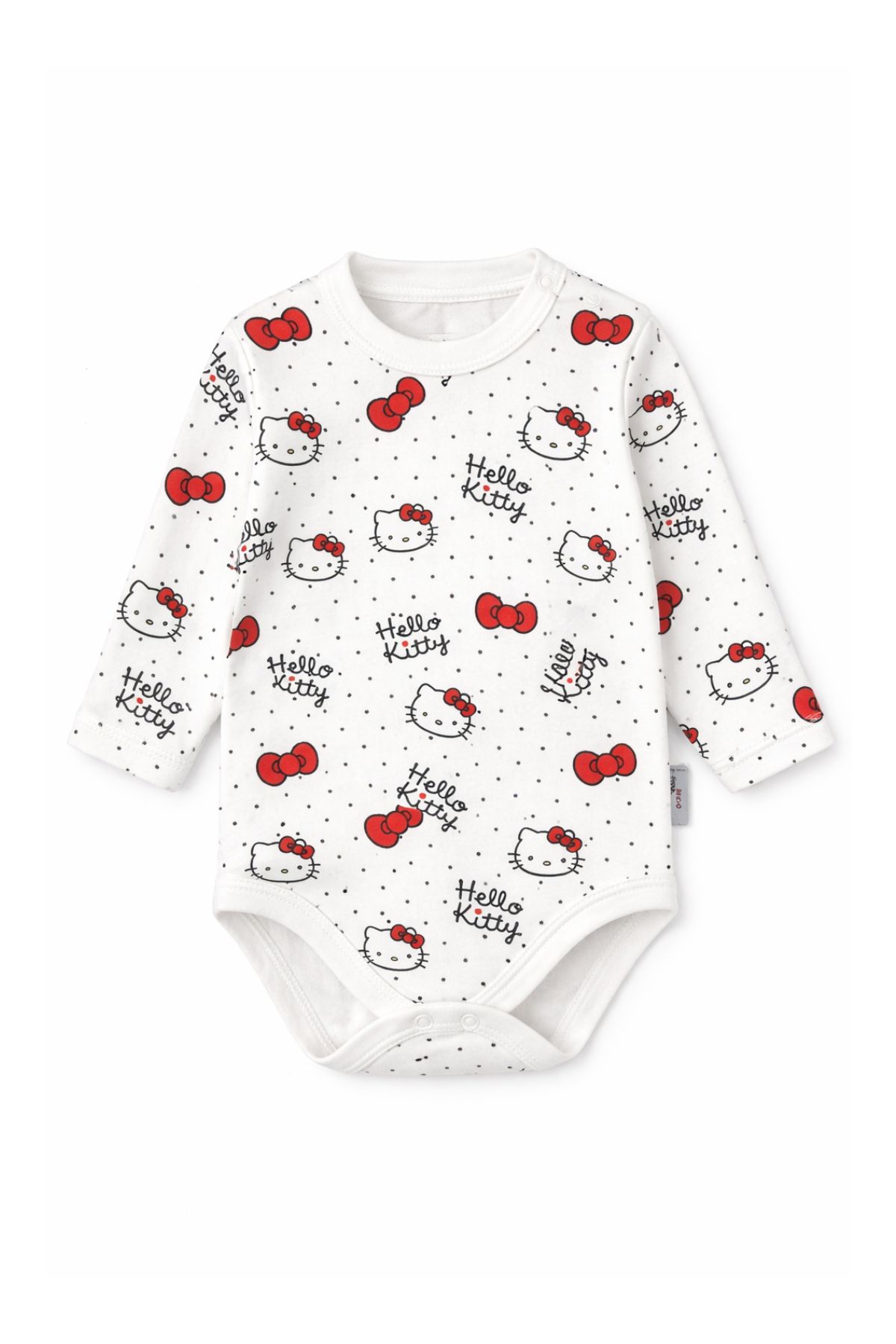 Бебешко боди с дълъг ръкав, цвят екрю  