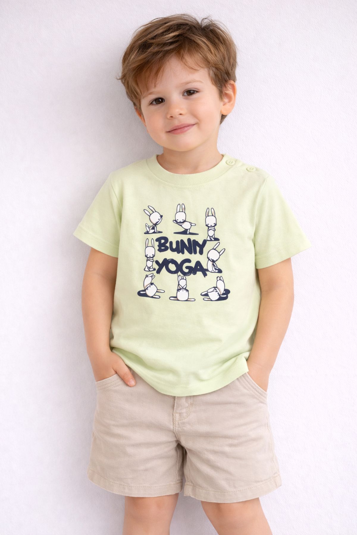 Детска тениска за момче, зелен цвят