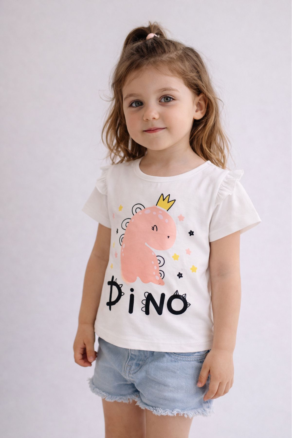 Детска тениска момиче, бял цвят