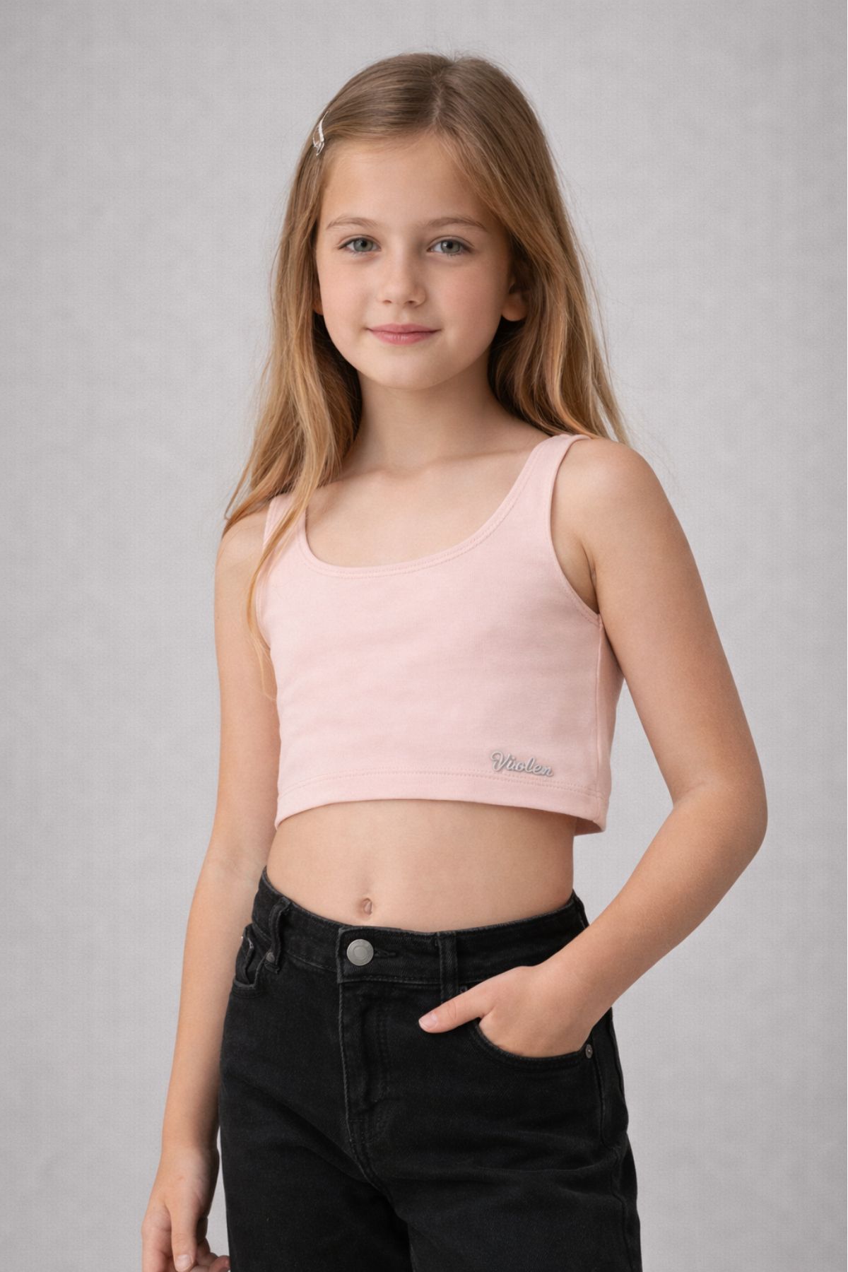 Детски потник за момиче, розов цвят  