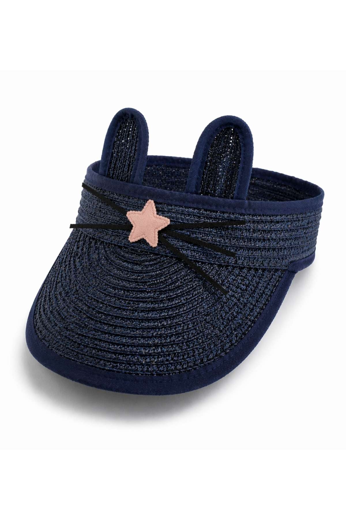 Детска козирка за момиче, тъмно син цвят