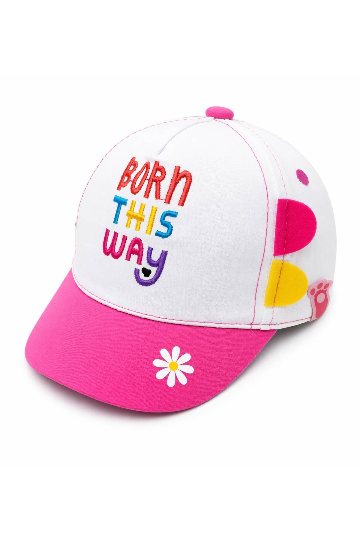 Детска шапка за момиче, цикламен цвят   