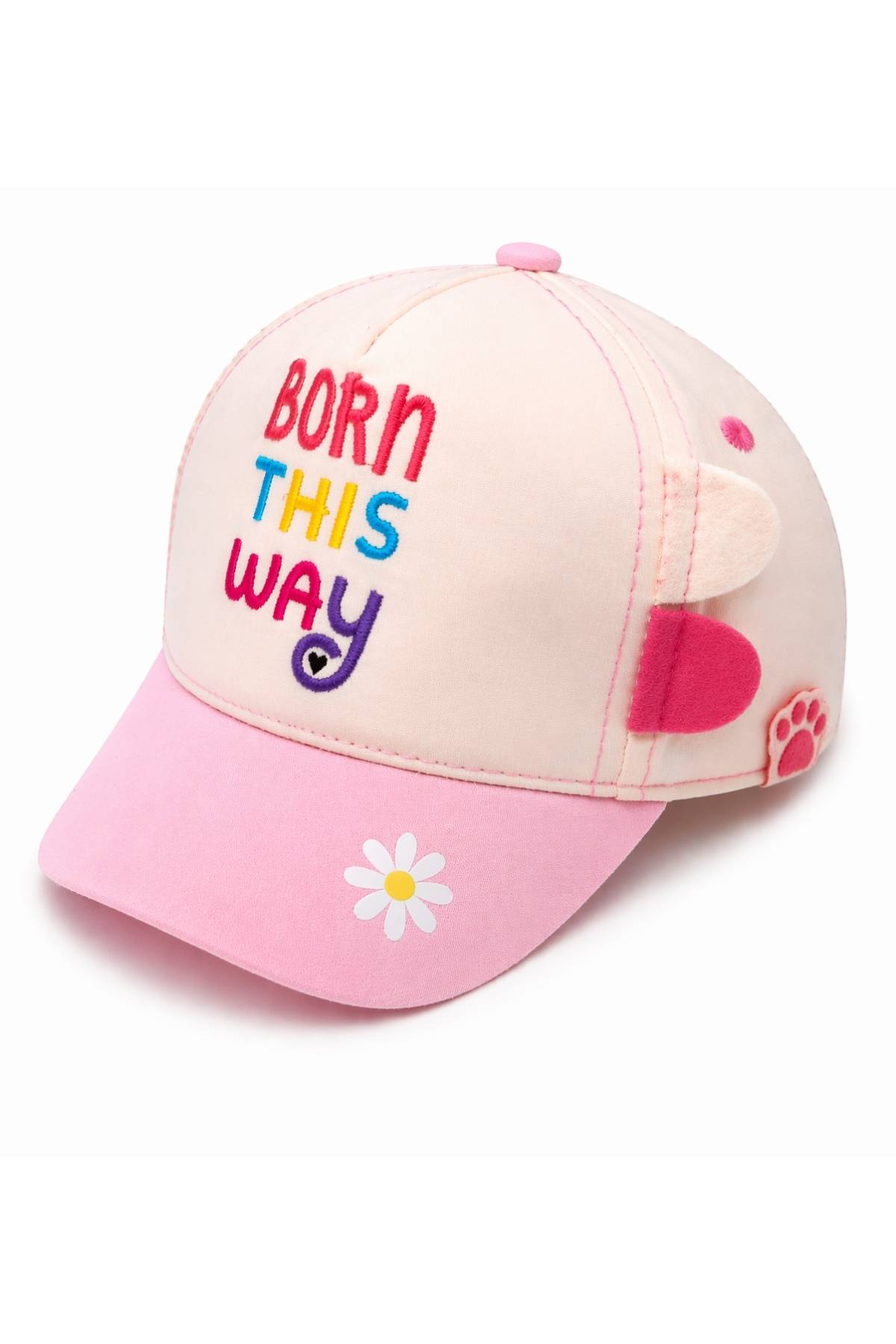 Детска шапка за момиче, розов цвят   