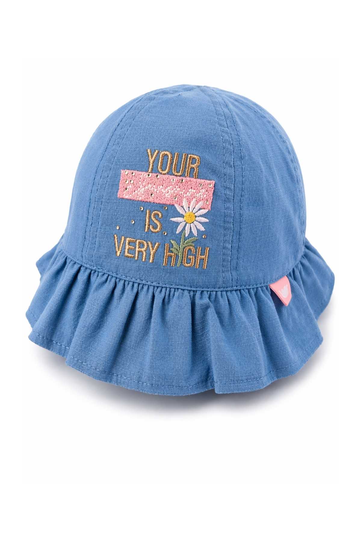 Детска шапка момиче, син цвят