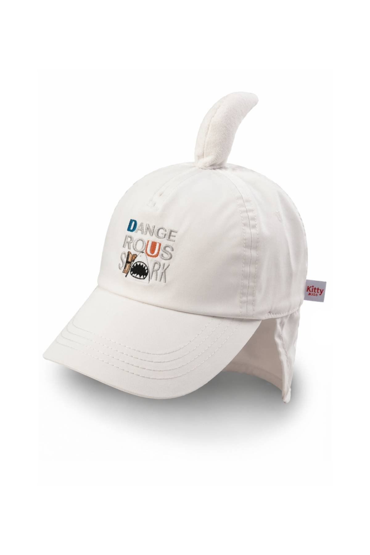 Детска шапка за момче, бял цвят