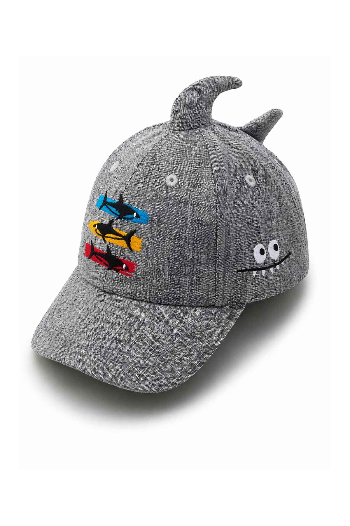 Детска шапка за момче, сив цвят  