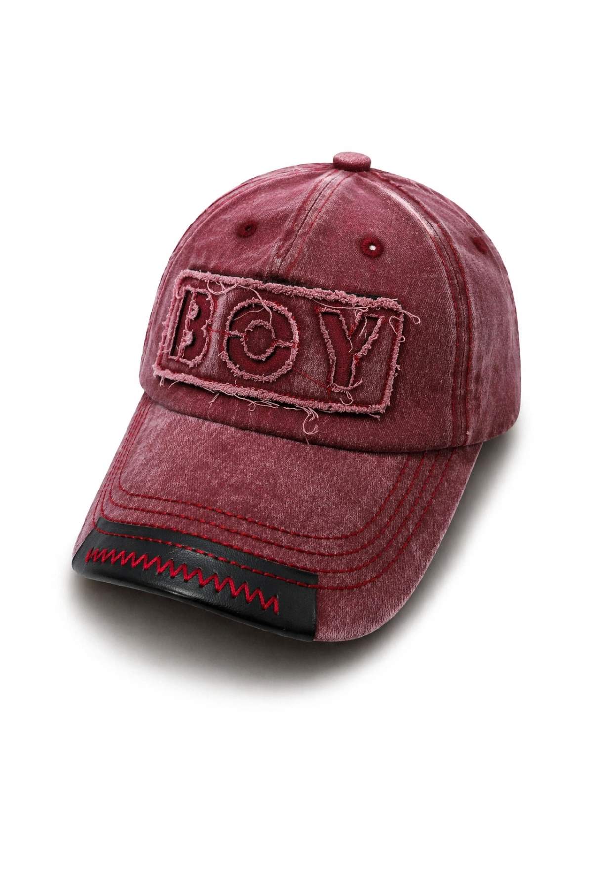 Детска шапка за момче, цвят бордо