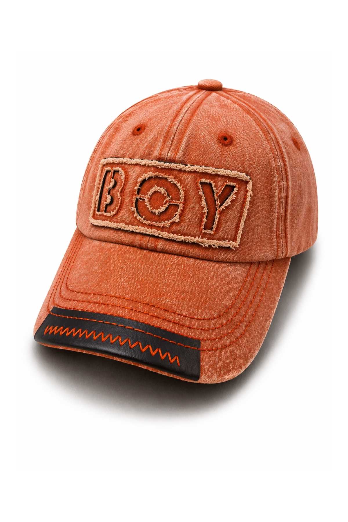 Детска шапка за момче, оранжев цвят