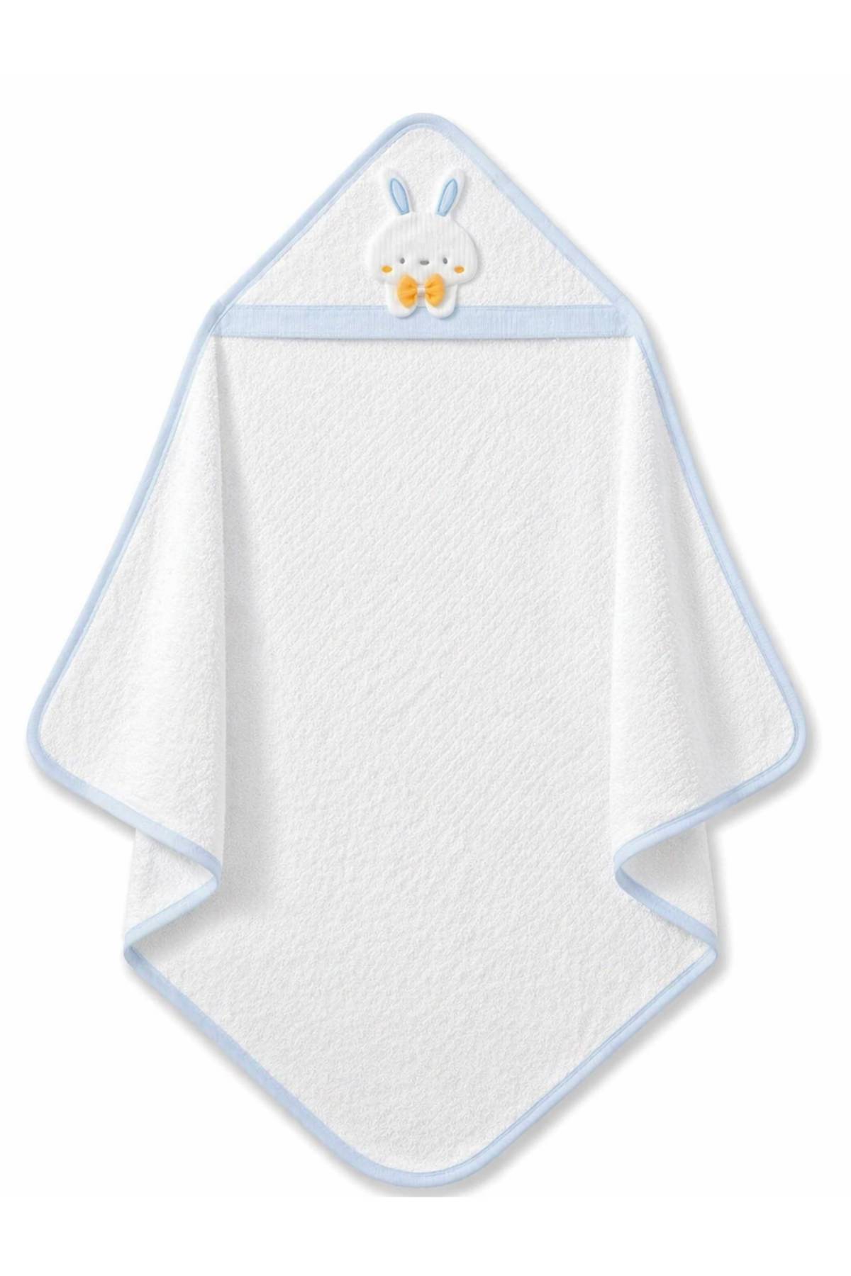 Бебешка хавлия за баня, светло син цвят