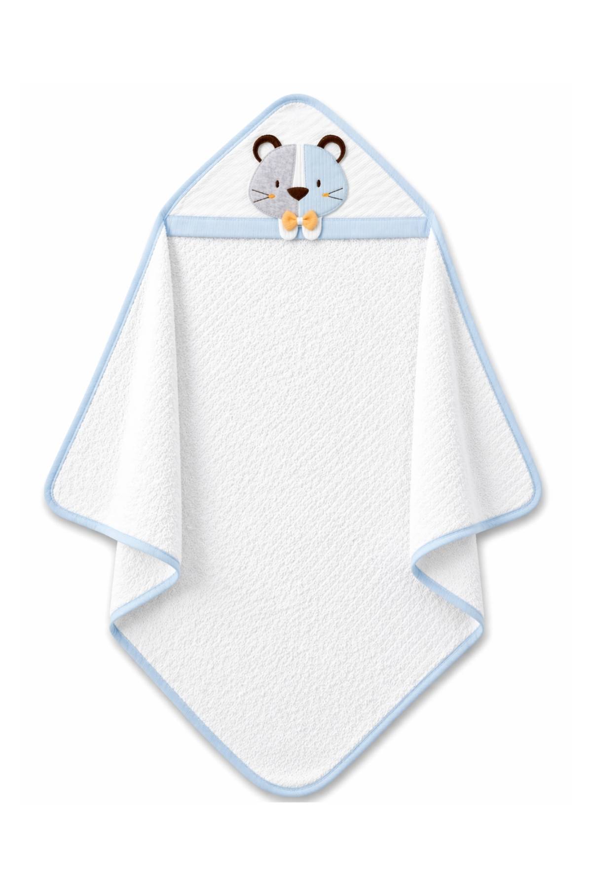 Бебешка хавлия за баня, светло син цвят