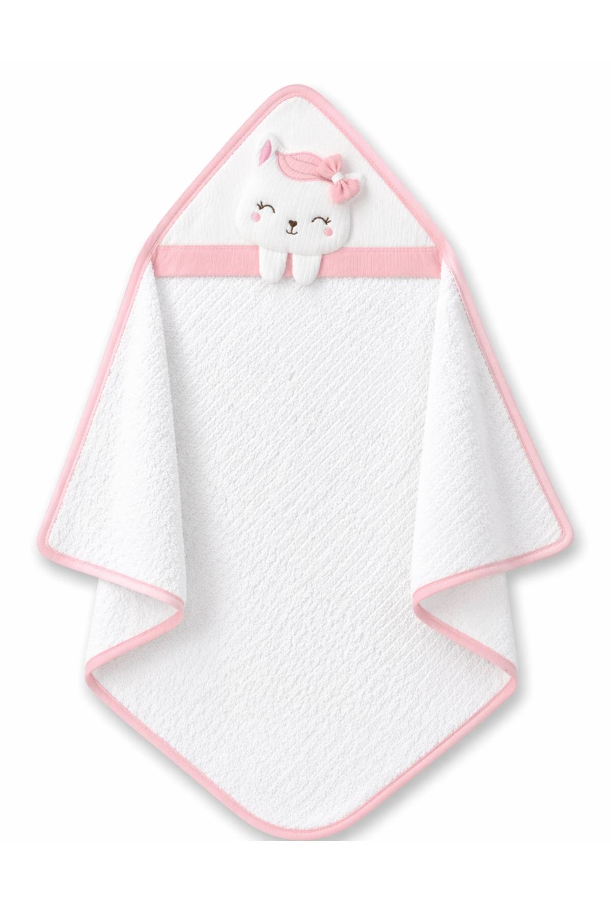 Бебешка хавлия за баня, розов цвят