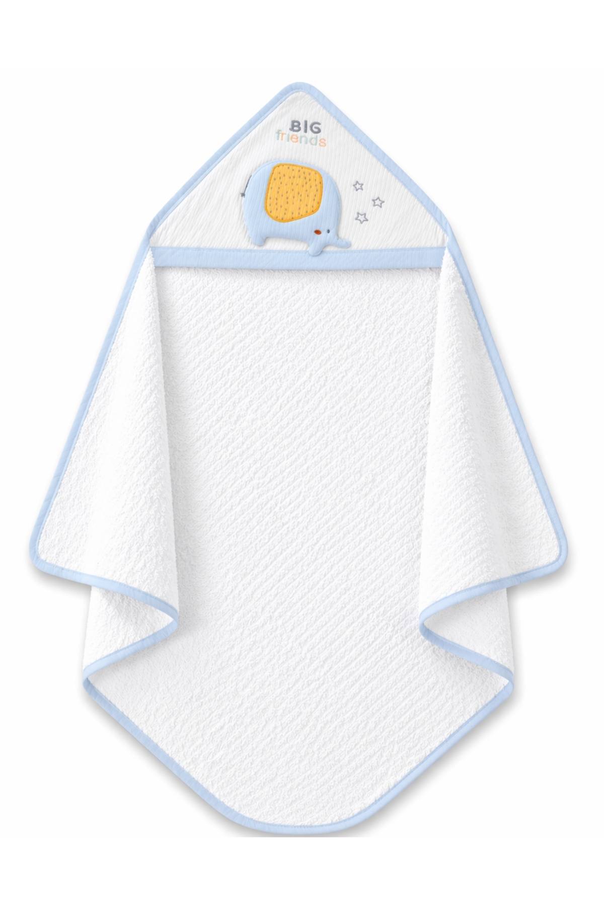 Бебешка хавлия за баня, светло син цвят
