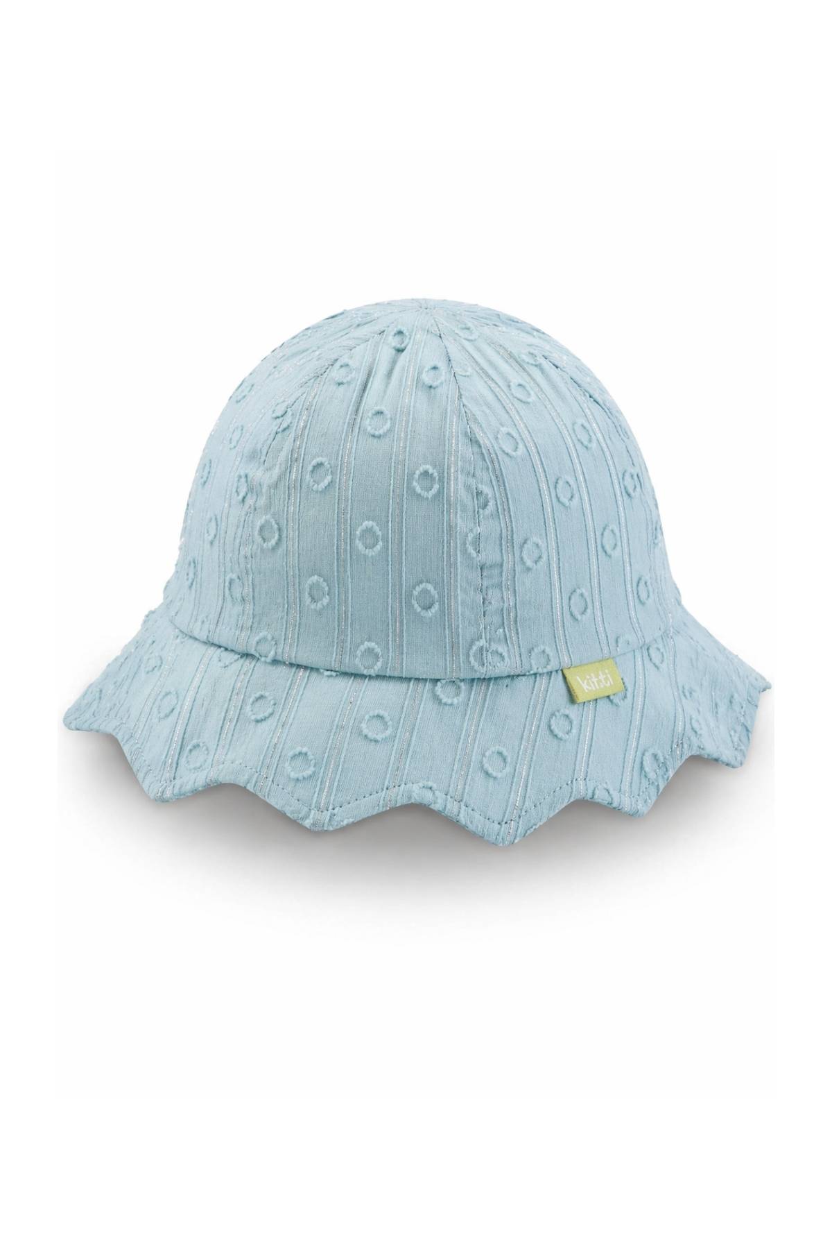 Детска шапка за момиче, син цвят 