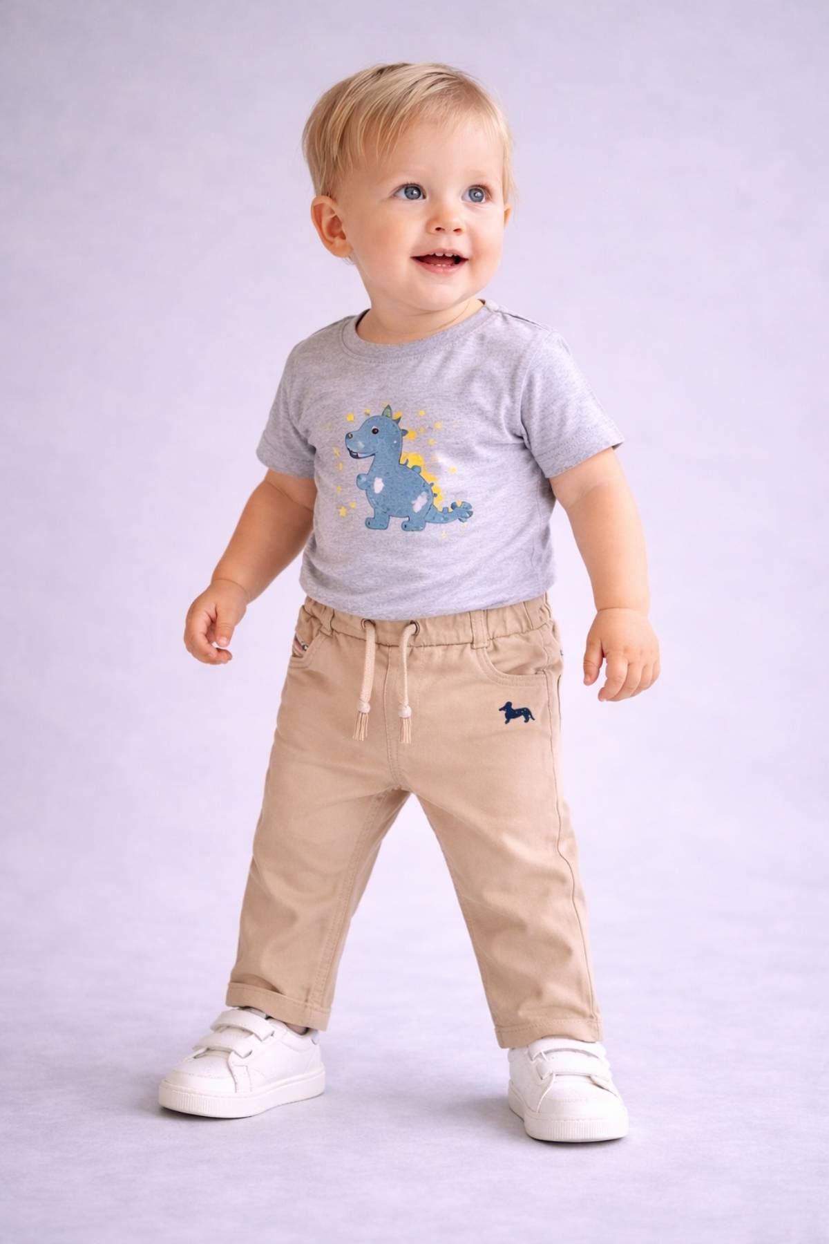 Детски панталон за момче, бежов цвят