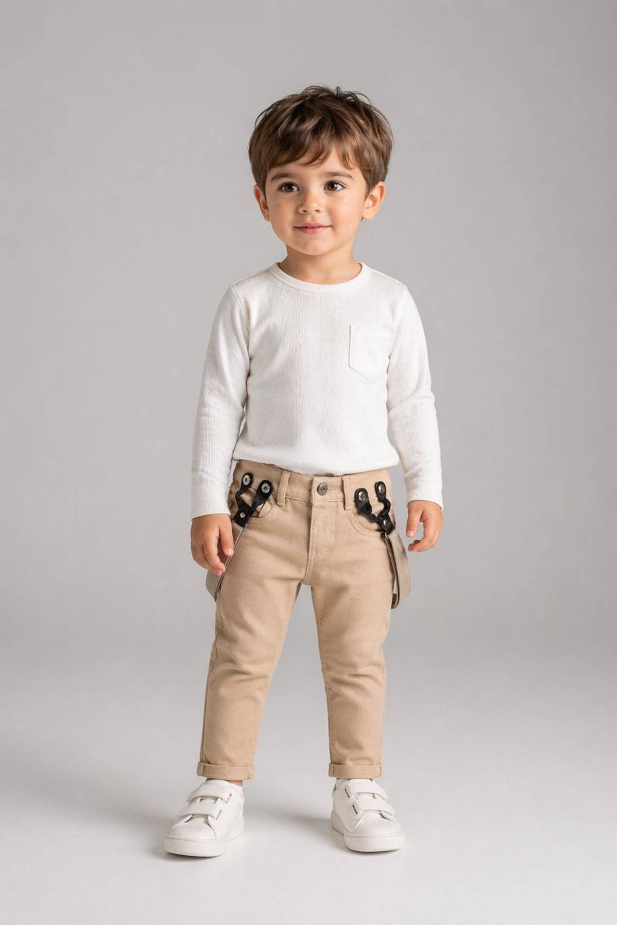 Детски панталон за момче, кафяв цвят