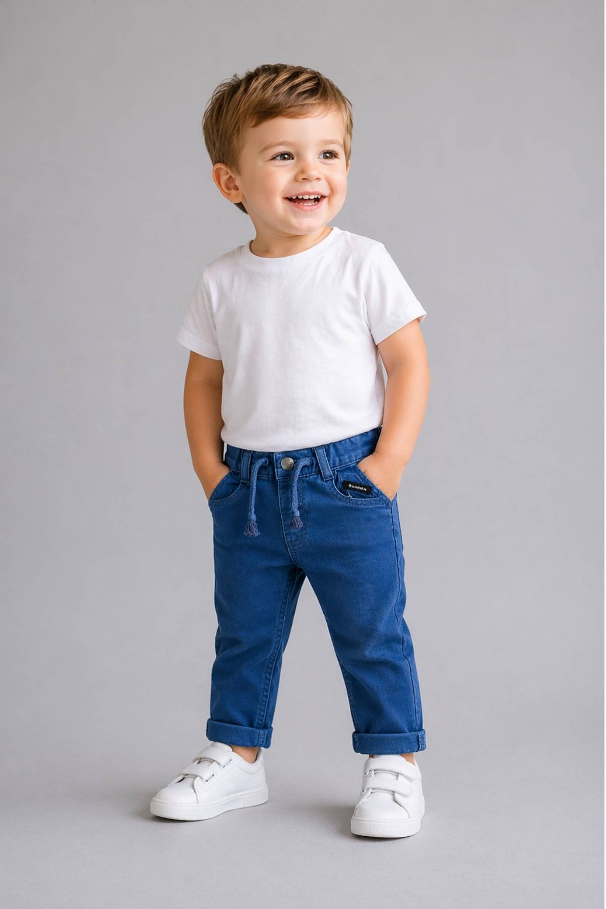 Детски панталон за момче, син цвят