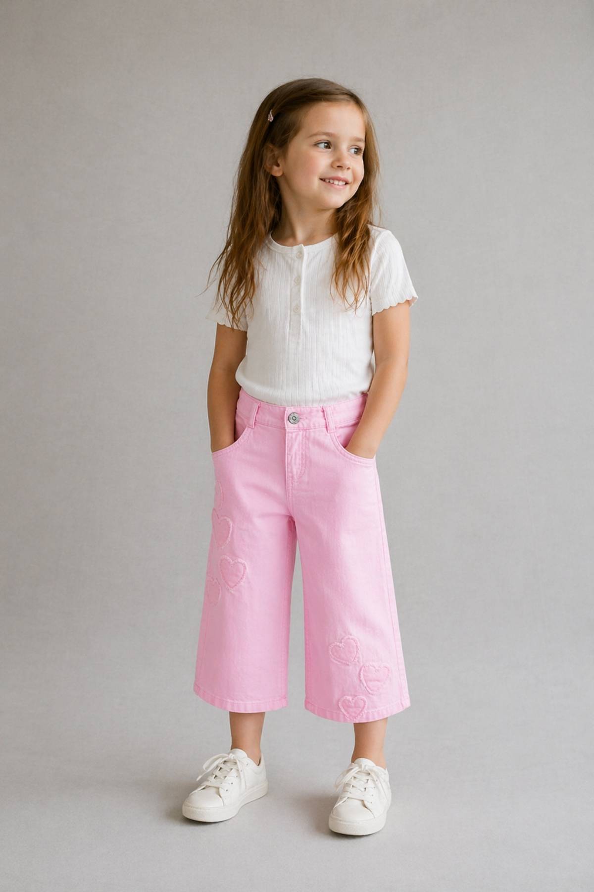 Детски панталон за момиче, розов цвят