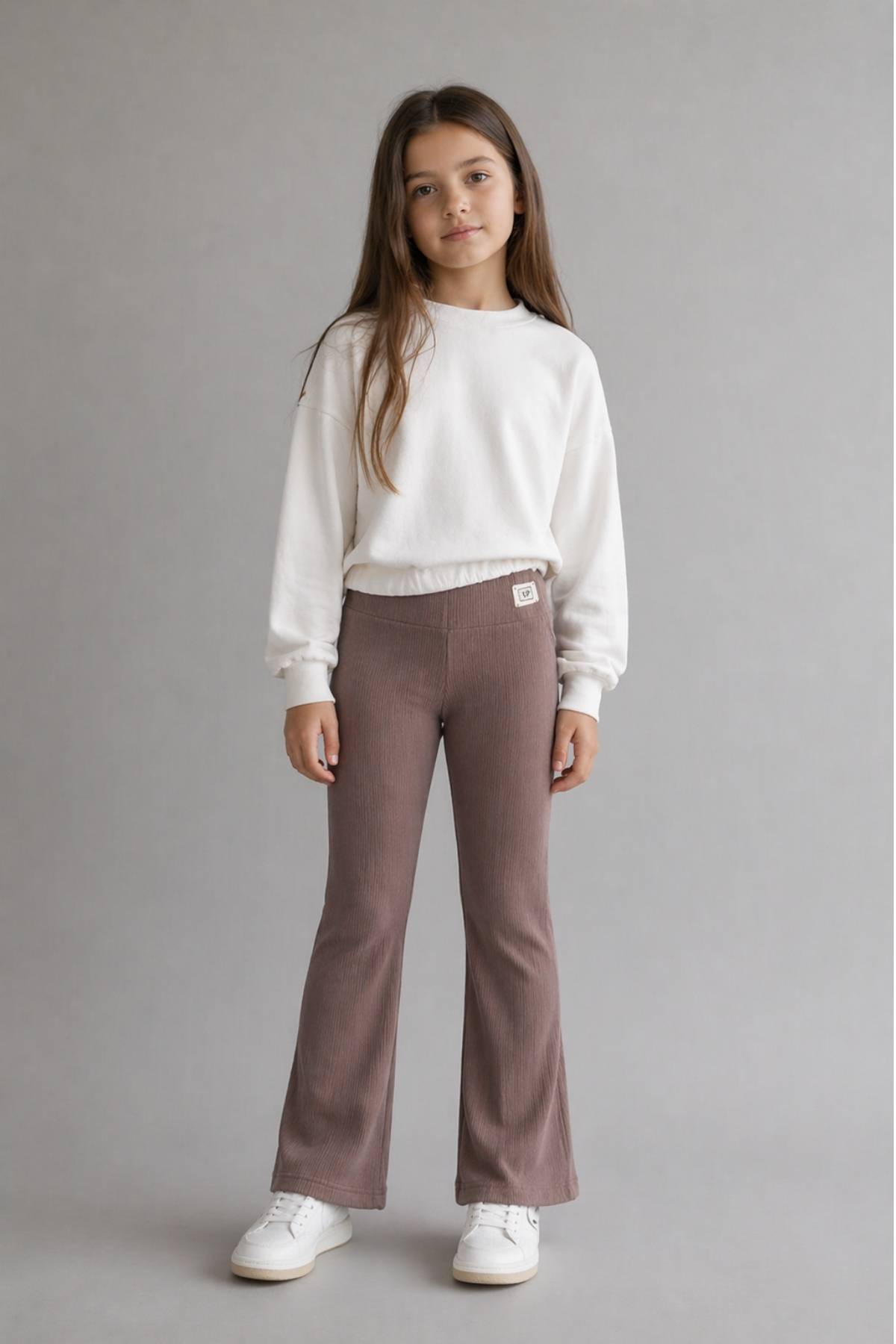  Детски спортен панталон за момиче, кафяв цвят