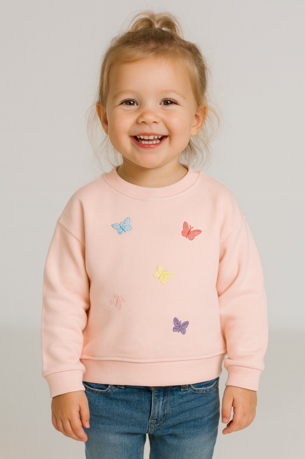 Детска блуза момиче дълъг ръкав, розов цвят