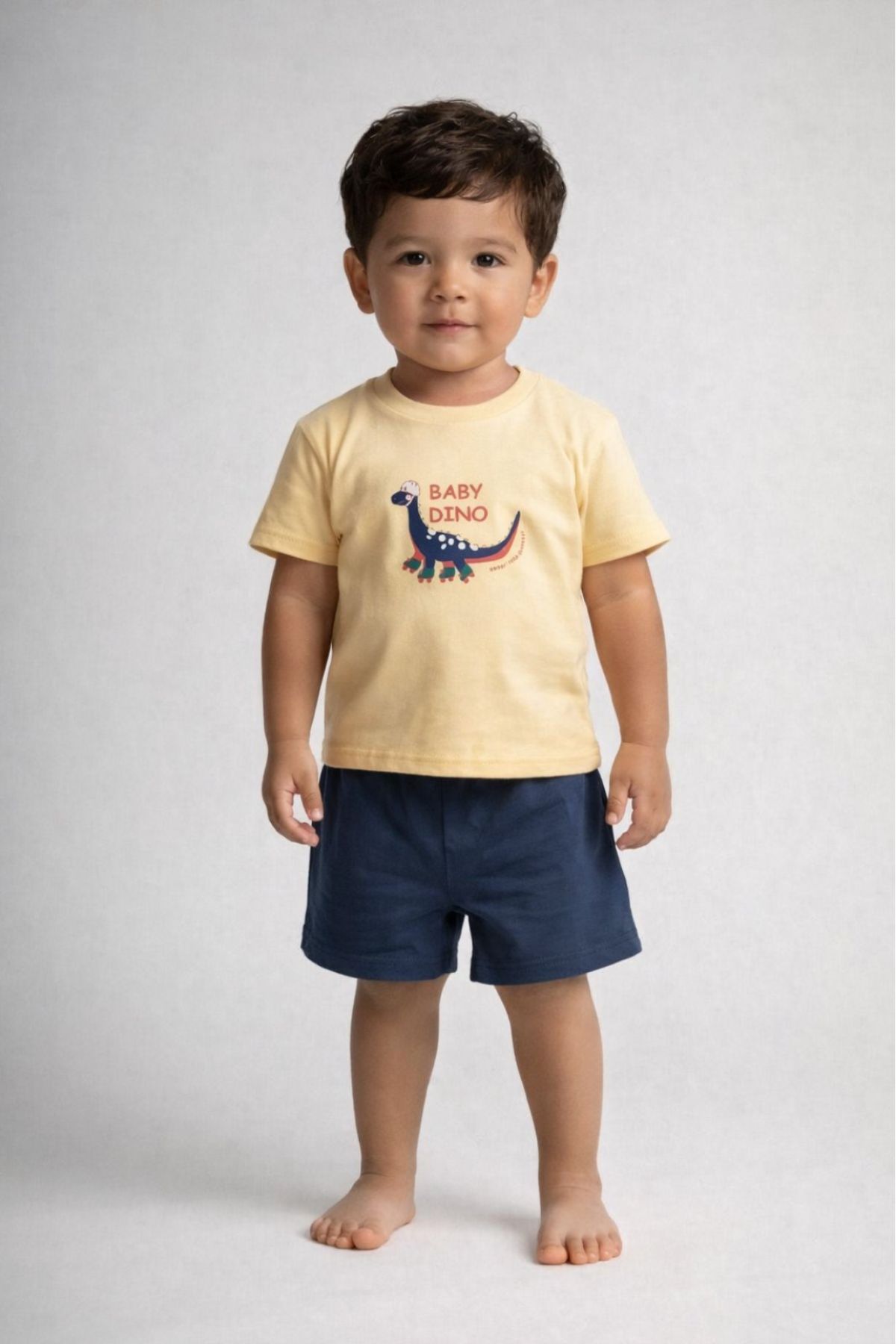 Детски комплект за момче с къс ръкав, син цвят  