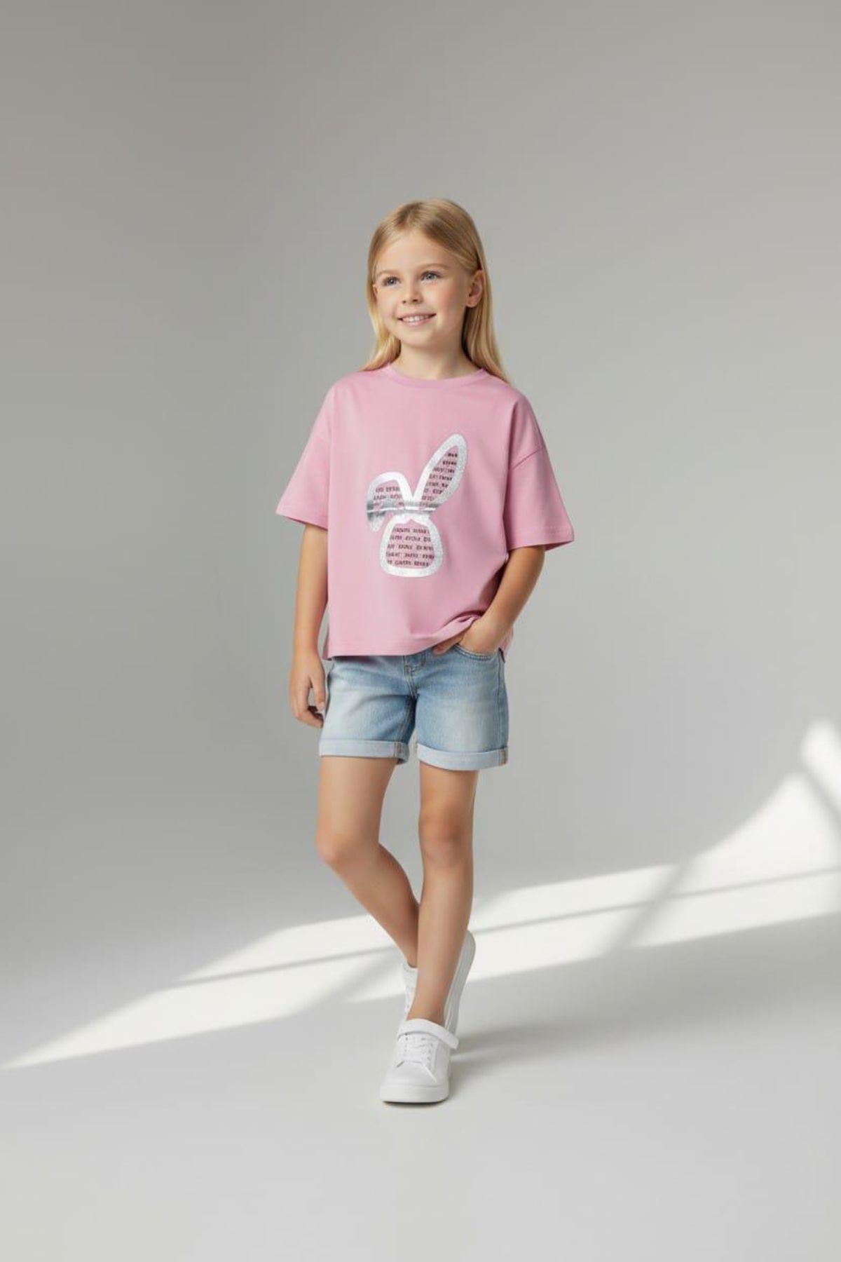 Детска тениска момиче, розов цвят