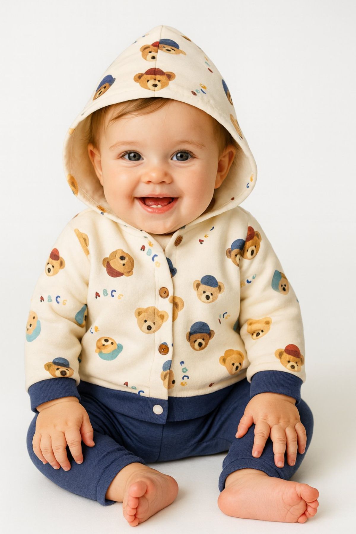 Детски комплект за момче с дълъг ръкав, син цвят