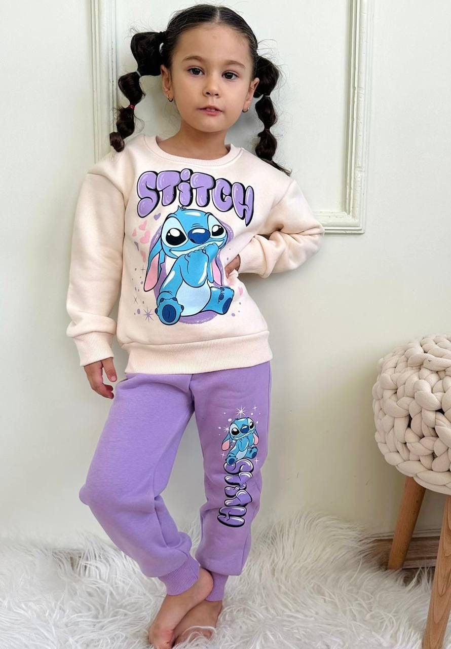 Комплект момиче дълъг ръкав вата Stitch