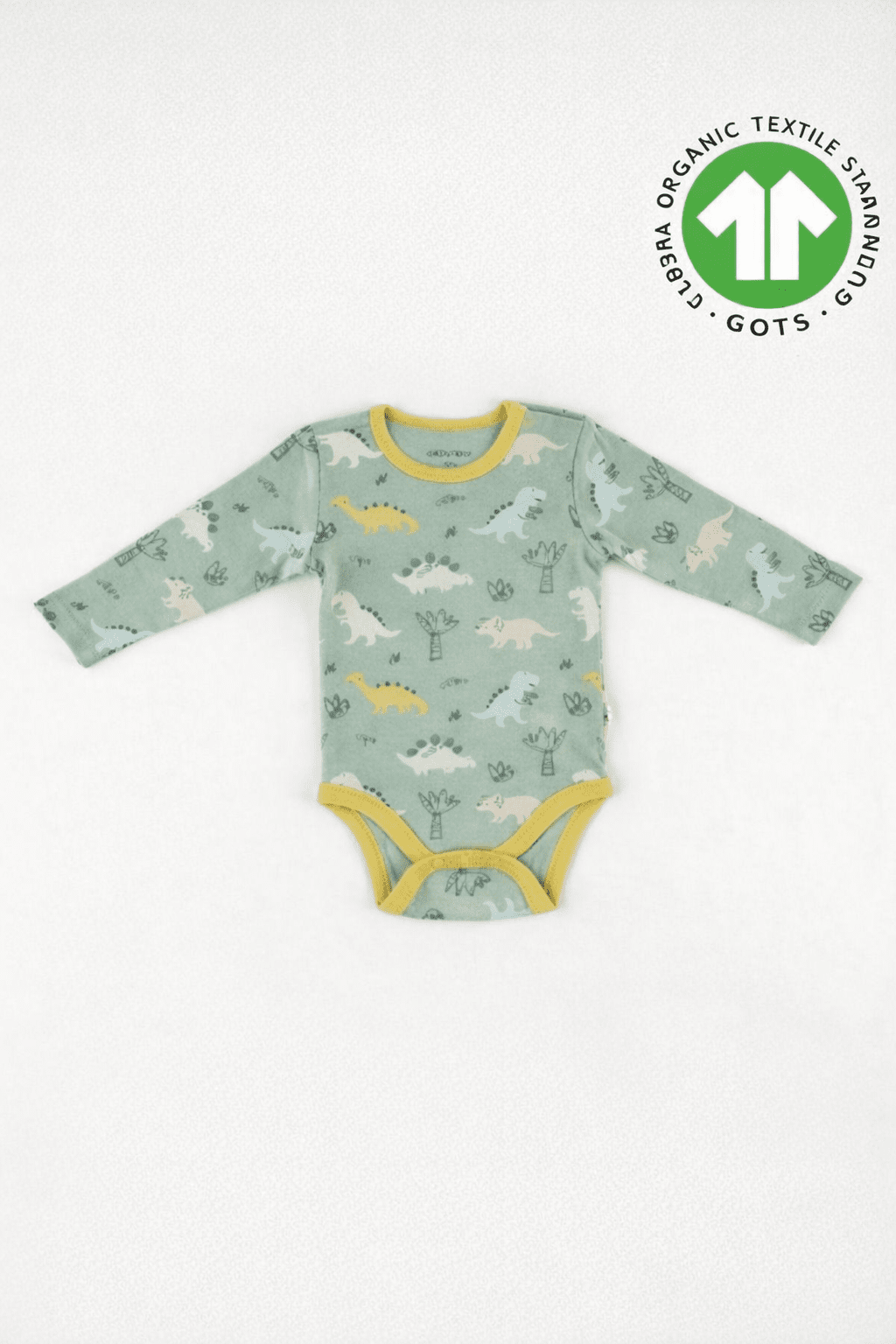 Бебешко боди органичен памк с дълъг ръкав,  цвят мента