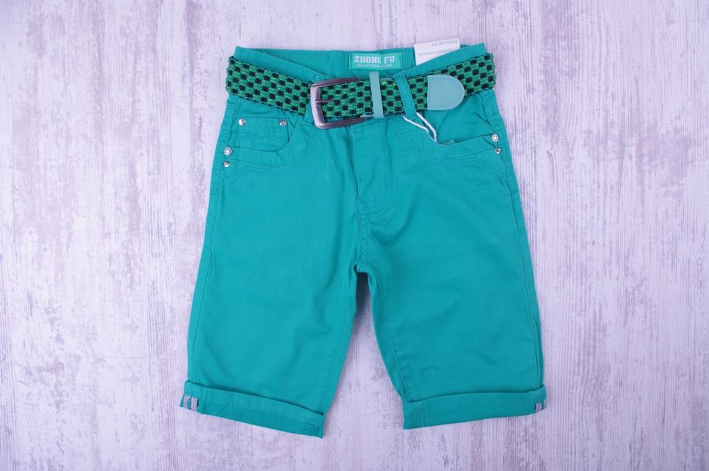 Бермуди от плат с колан