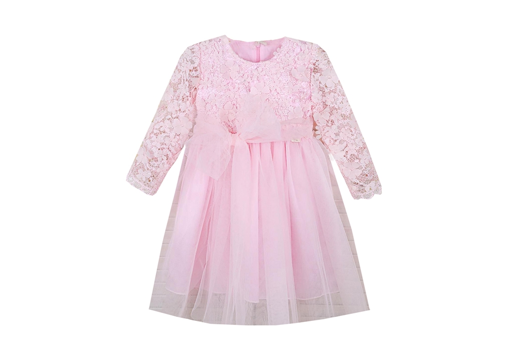 Официална рокля дълъг ръкав с тюл