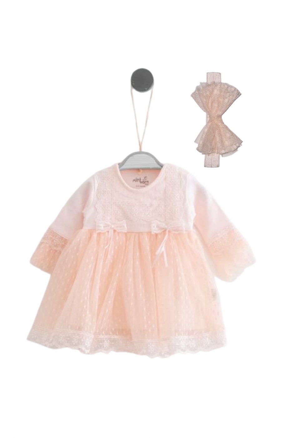 Рокля дълъг ръкав с лента за коса