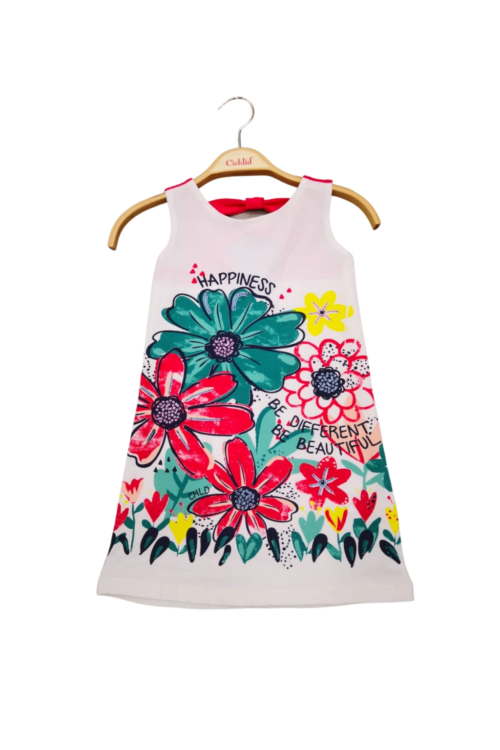 Детска рокля без ръкави,бял цвят