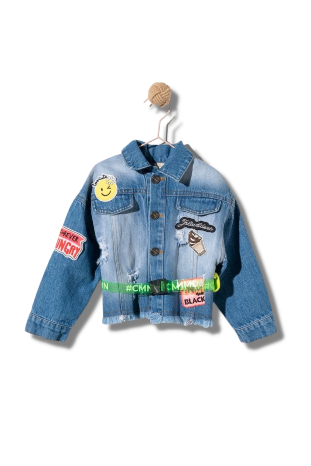 Дънково яке момиче с апликации