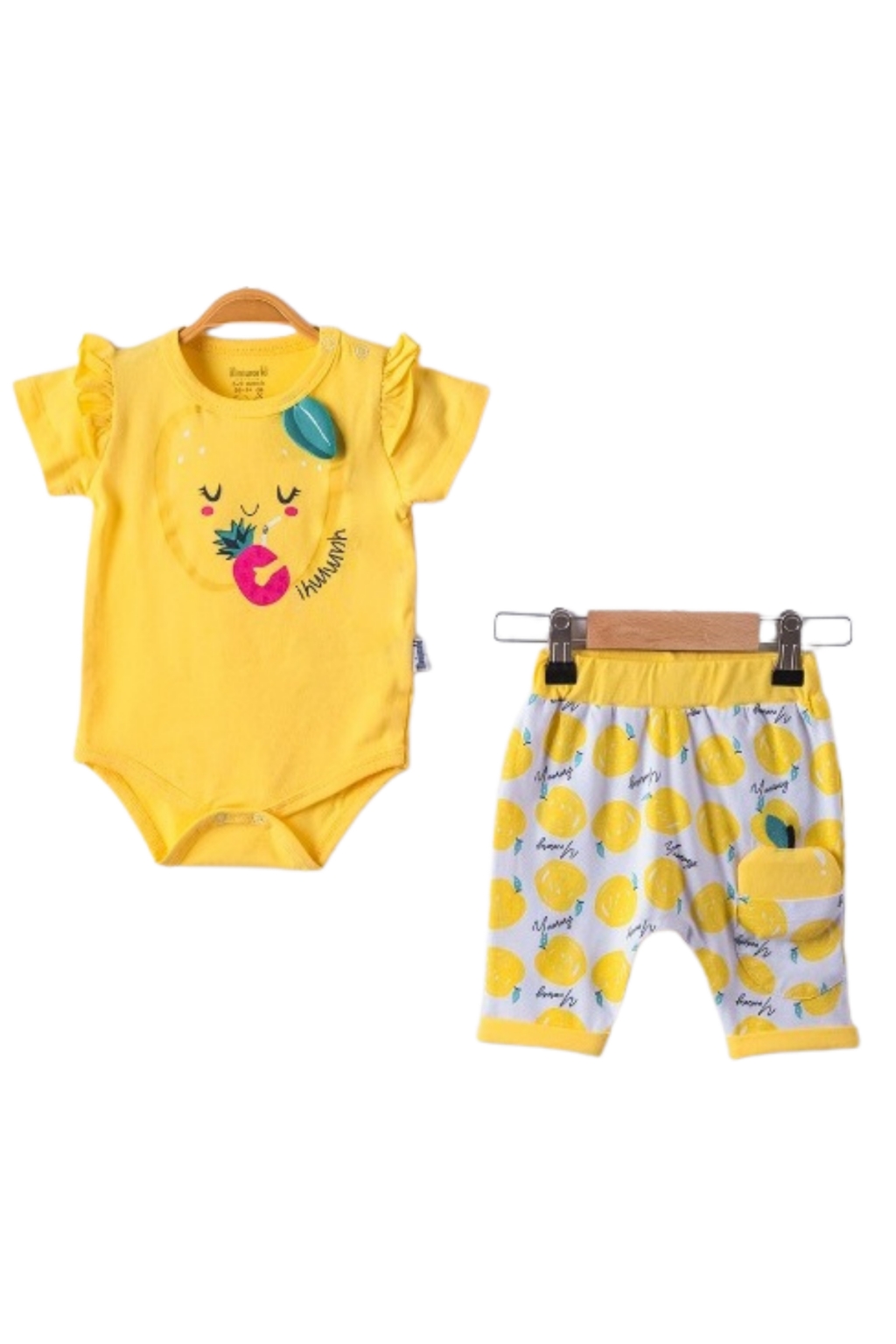 Комплект момиче къс ръкав с плодове