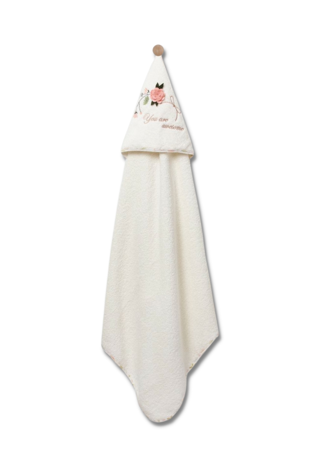 Бебешка хавлия за баня, цвят екрю