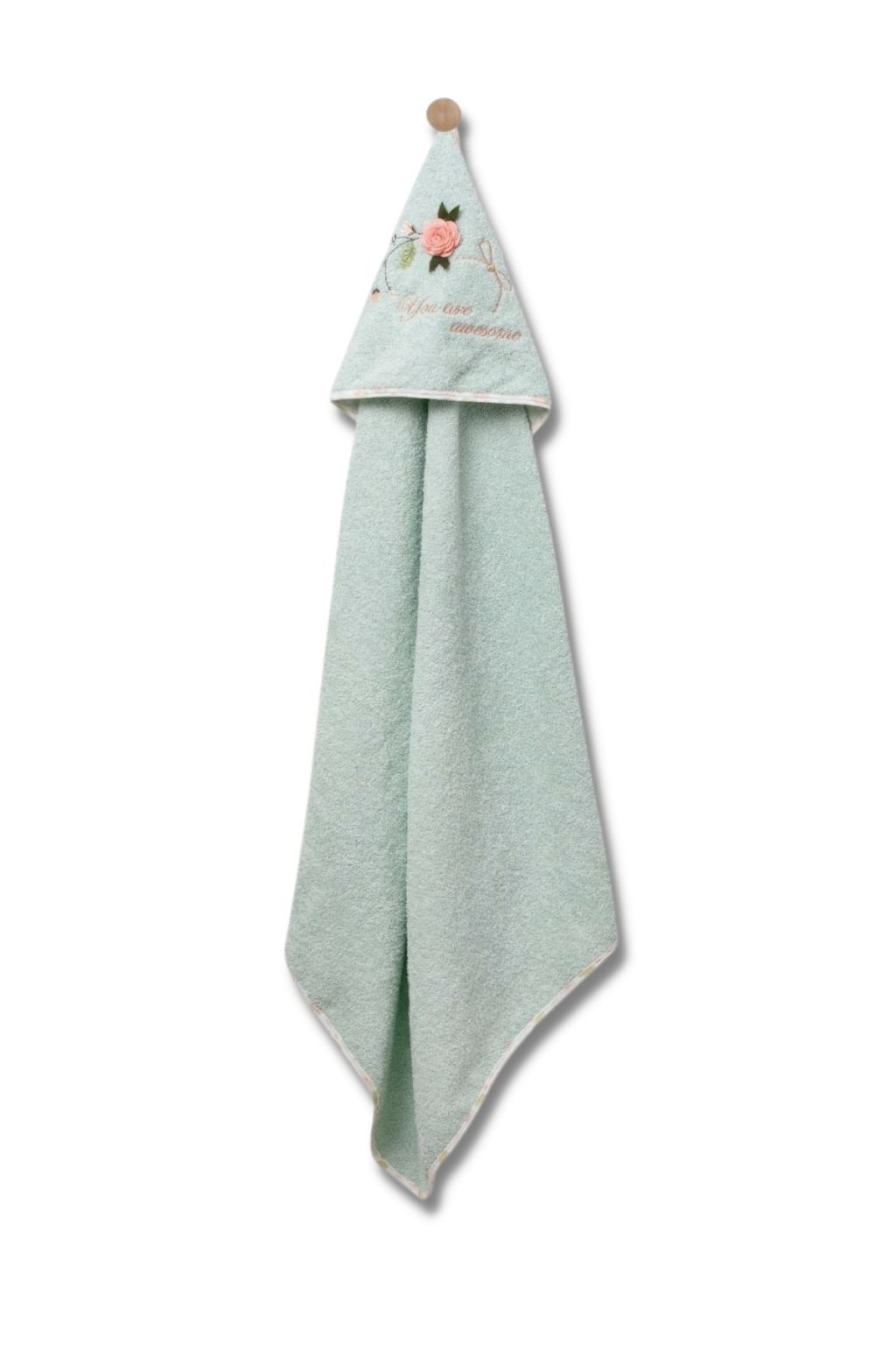 Бебешка хавлия за баня, зелен цвят