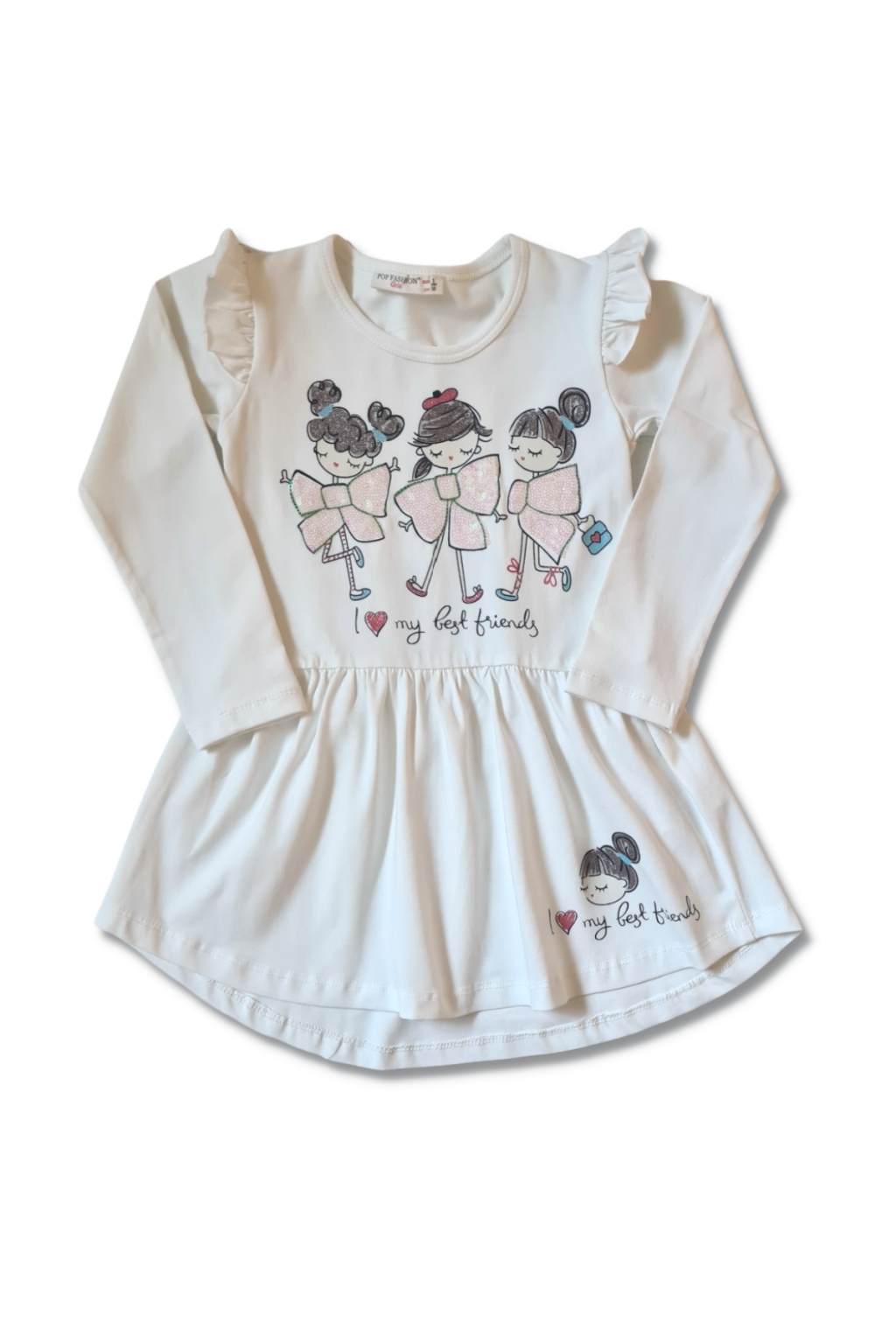 Рокля дълъг ръкав с момиченца