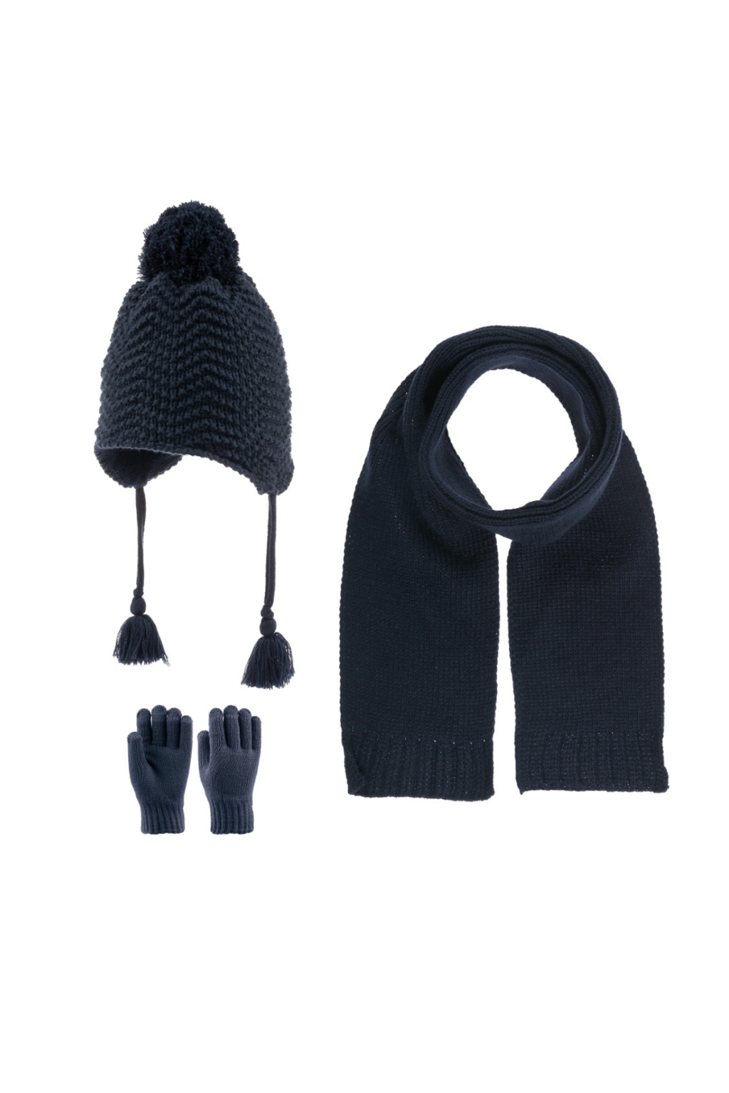 Комплект шапка, шал и ръкавици