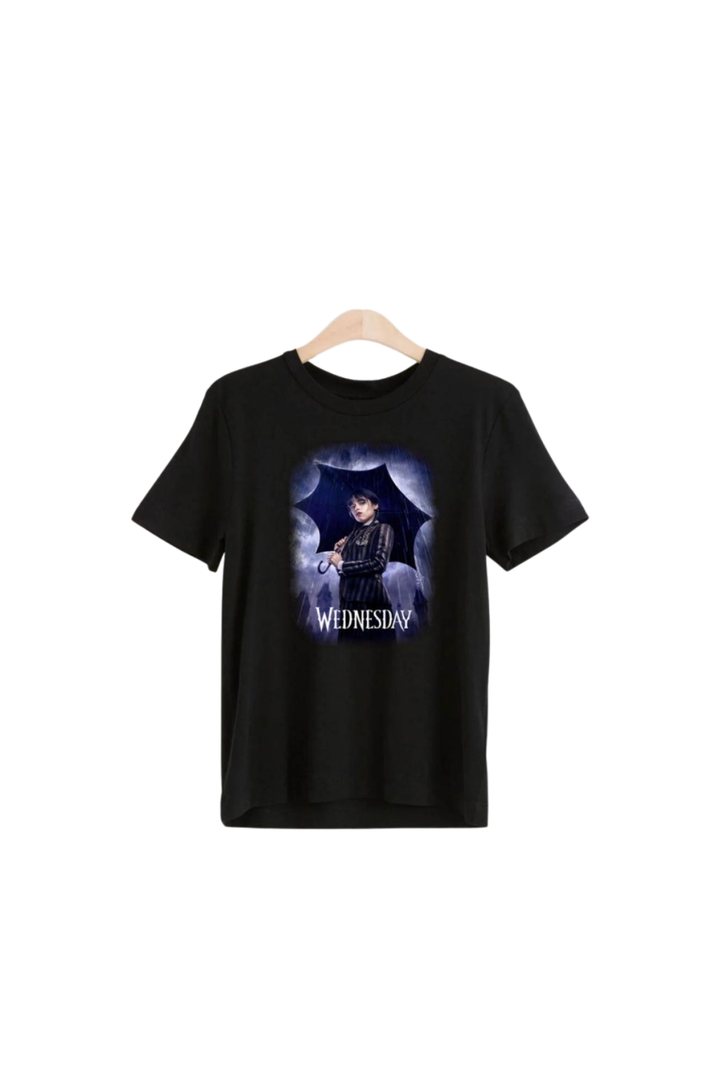 Детска тениска момиче Wednesday, черен цвят