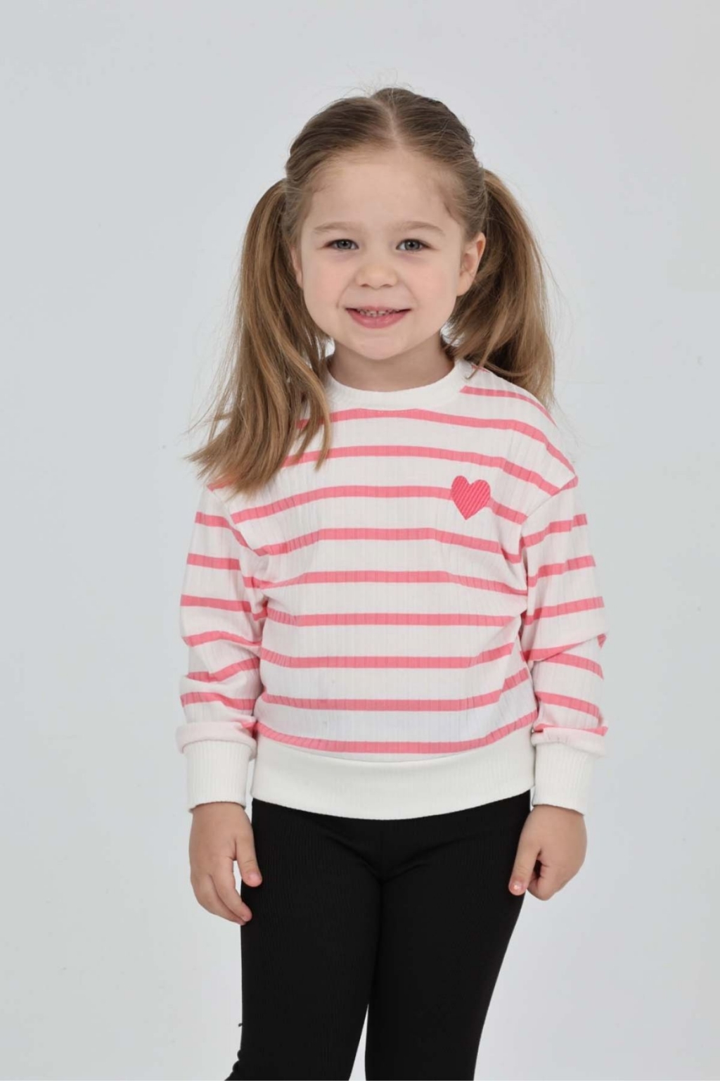 Детска блуза за момиче с дълъг ръкав, розов цвят