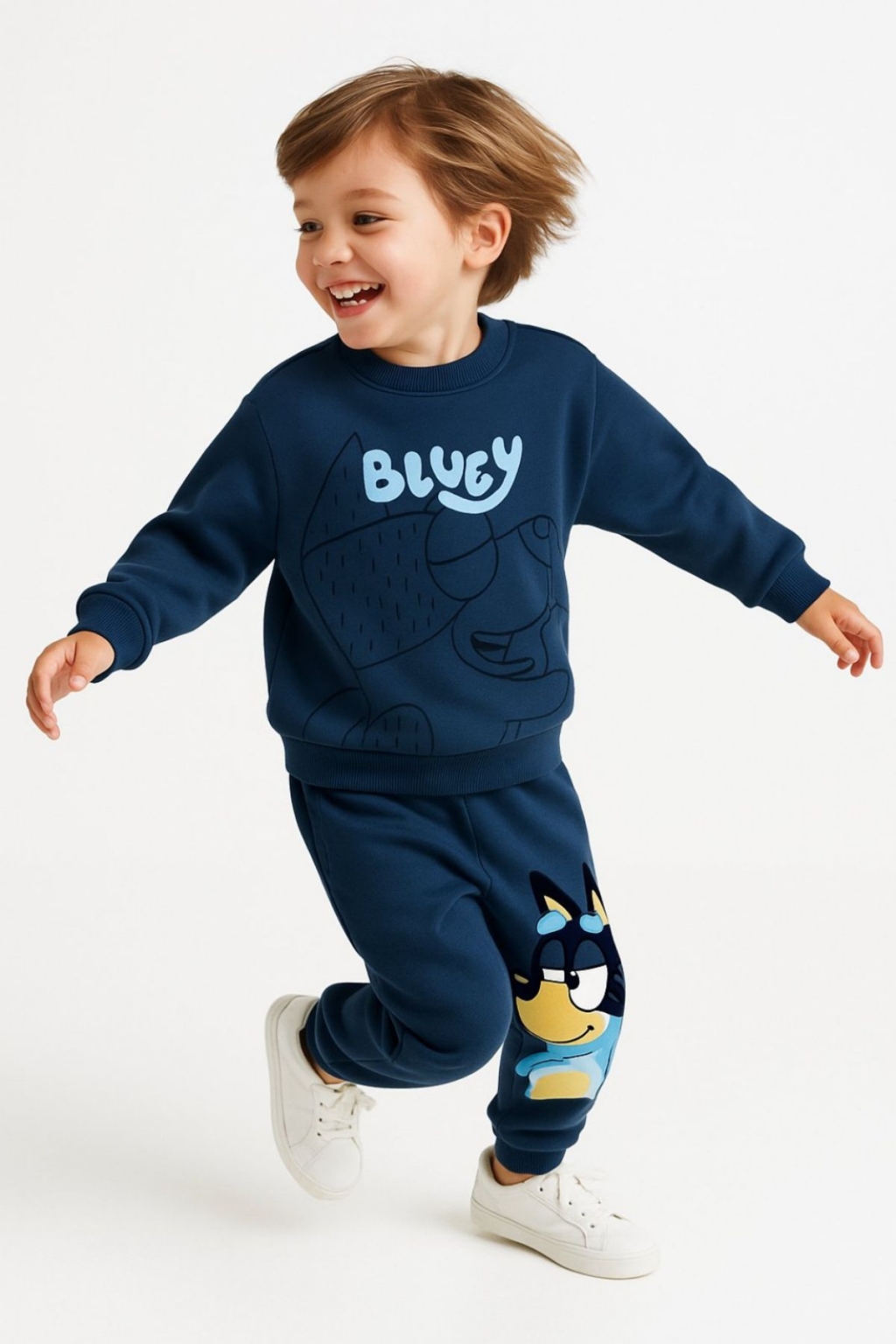 Детски комплект за момче с дълъг ръкав, тъмно син цвят