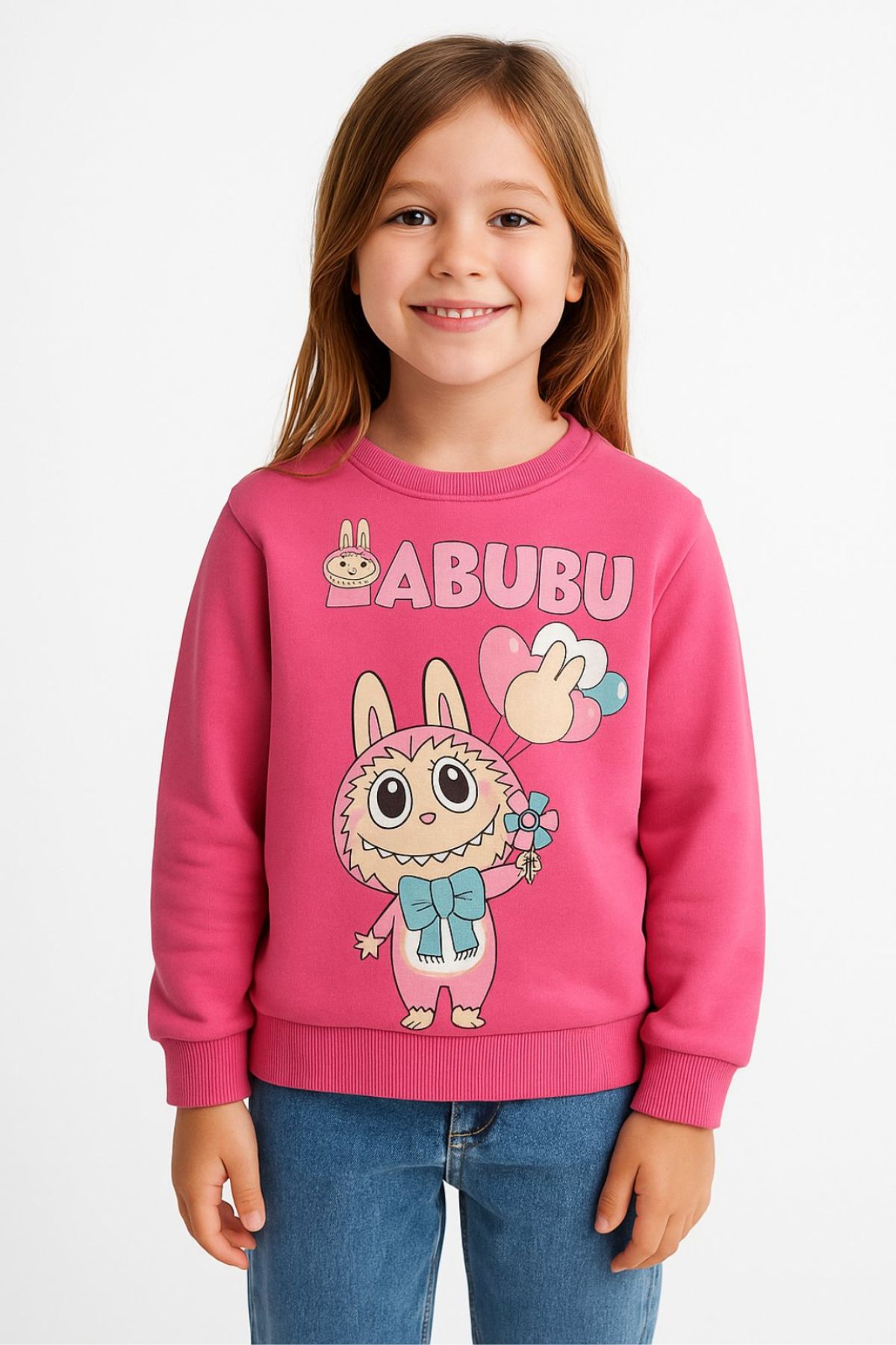 Детска блуза за момиче с дълъг ръкав, цикламен цвят